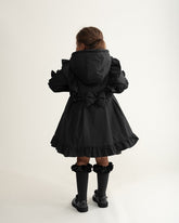 CARAMELO BTS Skirted Coat with Frill Detail Black